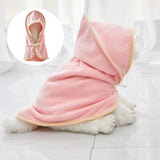 Maxbell Dog Bathrobe Drying Towel Microfibre Super Absorbent Grooming Accessory Pink 35cmx35cm