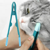Maxbell Cat Eye Brush Comb Removing Mucus Tear Stain Remover Multipurpose Tool Blue