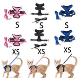 Maxbell Cat Puppy Harness and Leash Set Easily Control Padded Mesh Vest Pink S
