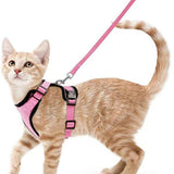 Maxbell Cat Puppy Harness and Leash Set Easily Control Padded Mesh Vest Pink S