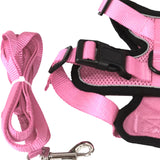 Maxbell Cat Puppy Harness and Leash Set Easily Control Padded Mesh Vest Pink S