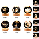 Maxbell Glass Ball Night Light 6cm Ornament for Christmas Birthday Bedside StyleA