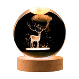Maxbell Glass Ball Night Light 6cm Ornament for Christmas Birthday Bedside StyleE