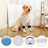 Maxbell Dog Knee Pads Leg Support Brace Adjustable Dogs Leg Brace Wound Heals L Gray