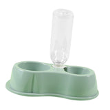 Maxbell Pet Cat Double Bowl Feeder Automatic Water Dispenser Bottom Non Slip Durable Light Green