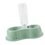Maxbell Pet Cat Double Bowl Feeder Automatic Water Dispenser Bottom Non Slip Durable Light Green