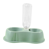 Maxbell Pet Cat Double Bowl Feeder Automatic Water Dispenser Bottom Non Slip Durable Light Green