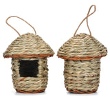 Maxbell Natural Grass Hanging Bird House Nest Hand Woven Outdoor Garden 12cmx15cm