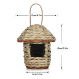 Maxbell Natural Grass Hanging Bird House Nest Hand Woven Outdoor Garden 12cmx15cm