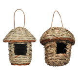 Maxbell Natural Grass Hanging Bird House Nest Hand Woven Outdoor Garden 12cmx15cm