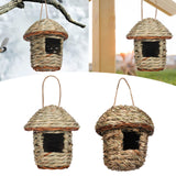Maxbell Natural Grass Hanging Bird House Nest Hand Woven Outdoor Garden 12cmx15cm