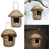 Maxbell Natural Grass Hanging Bird House Nest Hand Woven Outdoor Garden 12cmx15cm