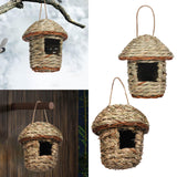 Maxbell Natural Grass Hanging Bird House Nest Hand Woven Outdoor Garden 12cmx15cm
