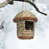 Maxbell Natural Grass Hanging Bird House Nest Hand Woven Outdoor Garden 12cmx15cm