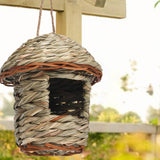 Maxbell Natural Grass Hanging Bird House Nest Hand Woven Outdoor Garden 12cmx15cm