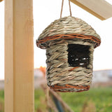 Maxbell Natural Grass Hanging Bird House Nest Hand Woven Outdoor Garden 12cmx15cm