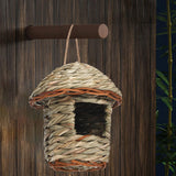 Maxbell Natural Grass Hanging Bird House Nest Hand Woven Outdoor Garden 12cmx15cm