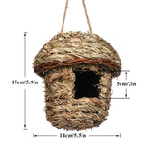 Maxbell Natural Grass Hanging Bird House Nest Hand Woven Outdoor Garden 14cmx15cm