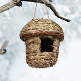 Maxbell Natural Grass Hanging Bird House Nest Hand Woven Outdoor Garden 14cmx15cm