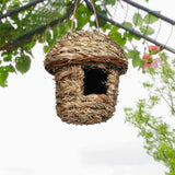 Maxbell Natural Grass Hanging Bird House Nest Hand Woven Outdoor Garden 14cmx15cm