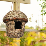 Maxbell Natural Grass Hanging Bird House Nest Hand Woven Outdoor Garden 14cmx15cm