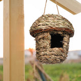 Maxbell Natural Grass Hanging Bird House Nest Hand Woven Outdoor Garden 14cmx15cm