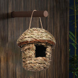 Maxbell Natural Grass Hanging Bird House Nest Hand Woven Outdoor Garden 14cmx15cm
