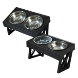 Maxbell Water and Food Bowls Set Pet Food Feeder Elevated Raised Bowls Stand Stainless Steel Bowl