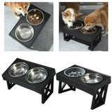 Maxbell Water and Food Bowls Set Pet Food Feeder Elevated Raised Bowls Stand Stainless Steel Bowl