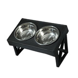 Maxbell Water and Food Bowls Set Pet Food Feeder Elevated Raised Bowls Stand Stainless Steel Bowl