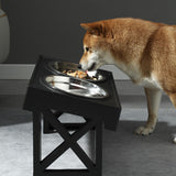 Maxbell Water and Food Bowls Set Pet Food Feeder Elevated Raised Bowls Stand Stainless Steel Bowl