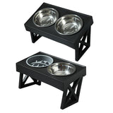 Maxbell Water and Food Bowls Set Pet Food Feeder Elevated Raised Bowls Stand Stainless Steel Bowl
