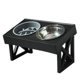 Maxbell Water and Food Bowls Set Pet Food Feeder Elevated Raised Bowls Stand Stainless ABS Bowl