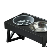 Maxbell Water and Food Bowls Set Pet Food Feeder Elevated Raised Bowls Stand Stainless ABS Bowl