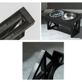Maxbell Water and Food Bowls Set Pet Food Feeder Elevated Raised Bowls Stand Stainless ABS Bowl