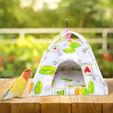 Maxbell Canvas Nest Bird House Parrot Hut Budgie Toy Macaw Bed Hanging Tent Hammock Leaves