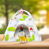 Maxbell Canvas Nest Bird House Parrot Hut Budgie Toy Macaw Bed Hanging Tent Hammock Leaves