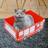 Maxbell Cat Scratcher Cardboard Scratch Pad Corrugated Scratching Bed Scratching Toy Fire Truck