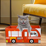 Maxbell Cat Scratcher Cardboard Scratch Pad Corrugated Scratching Bed Scratching Toy Fire Truck
