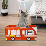 Maxbell Cat Scratcher Cardboard Scratch Pad Corrugated Scratching Bed Scratching Toy Fire Truck