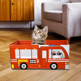 Maxbell Cat Scratcher Cardboard Scratch Pad Corrugated Scratching Bed Scratching Toy Fire Truck