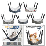 Maxbell Cat Hammock Bed Adjustable Straps Soft Hanging for Kitten Hamster Ferret red