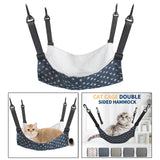 Maxbell Cat Hammock Bed Adjustable Straps Soft Hanging for Kitten Hamster Ferret blue
