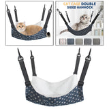 Maxbell Cat Hammock Bed Adjustable Straps Soft Hanging for Kitten Hamster Ferret blue
