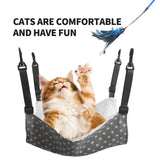 Maxbell Cat Hammock Bed Adjustable Straps Soft Hanging for Kitten Hamster Ferret gray