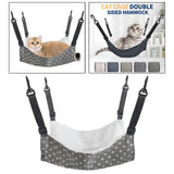 Maxbell Cat Hammock Bed Adjustable Straps Soft Hanging for Kitten Hamster Ferret gray