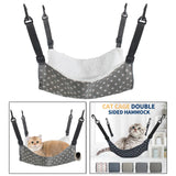 Maxbell Cat Hammock Bed Adjustable Straps Soft Hanging for Kitten Hamster Ferret gray