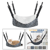 Maxbell Cat Hammock Bed Adjustable Straps Soft Hanging for Kitten Hamster Ferret white