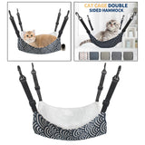 Maxbell Cat Hammock Bed Adjustable Straps Soft Hanging for Kitten Hamster Ferret white