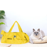 Maxbell Cat Grooming Restraint Bag Anti Bite Anti Scratching Nail Trimming Bathing Yellow 42cmx25cm M